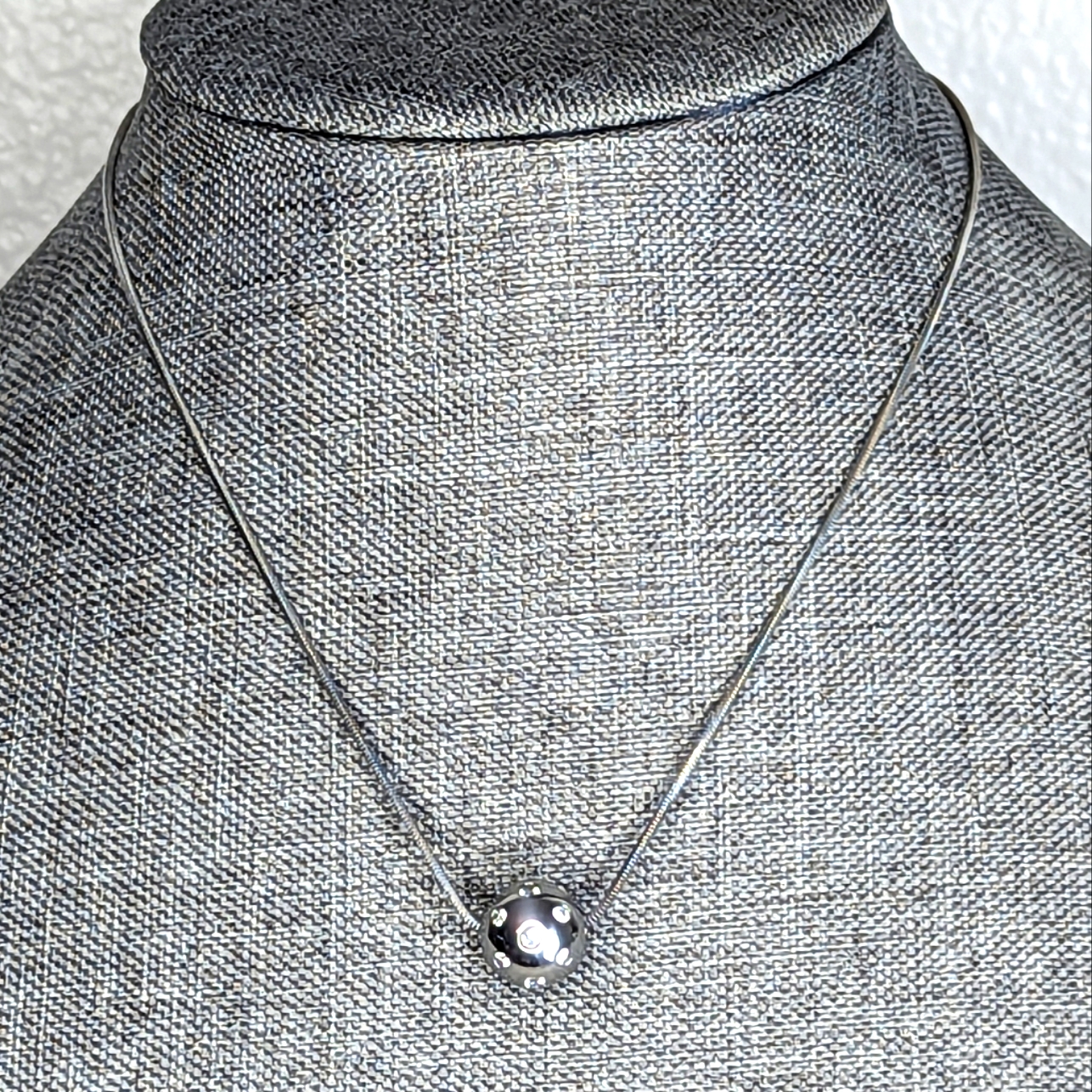Vintage Speidel Cz Silver Tone Necklace 58$
